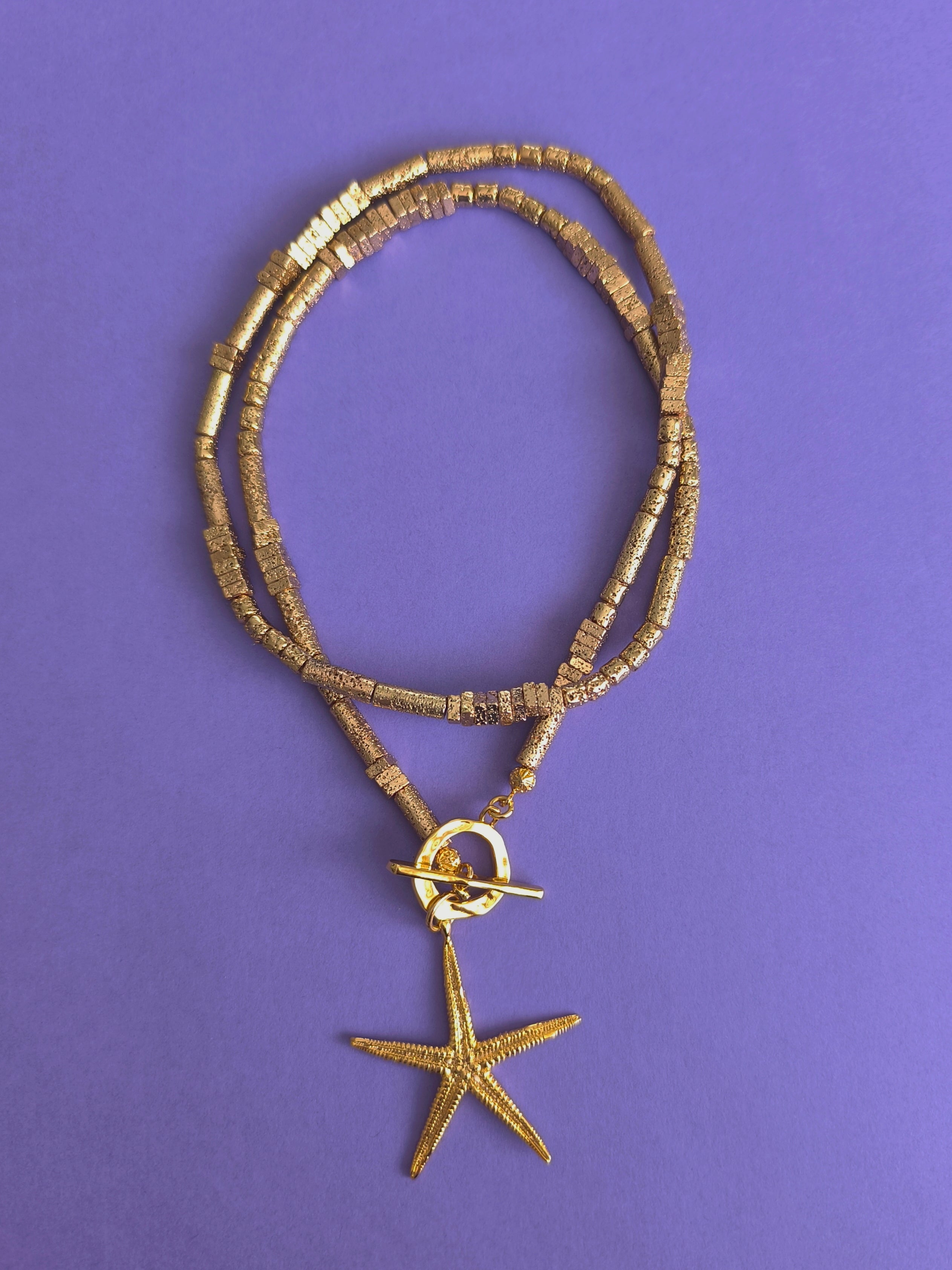 Starfish Hematit Kolye
