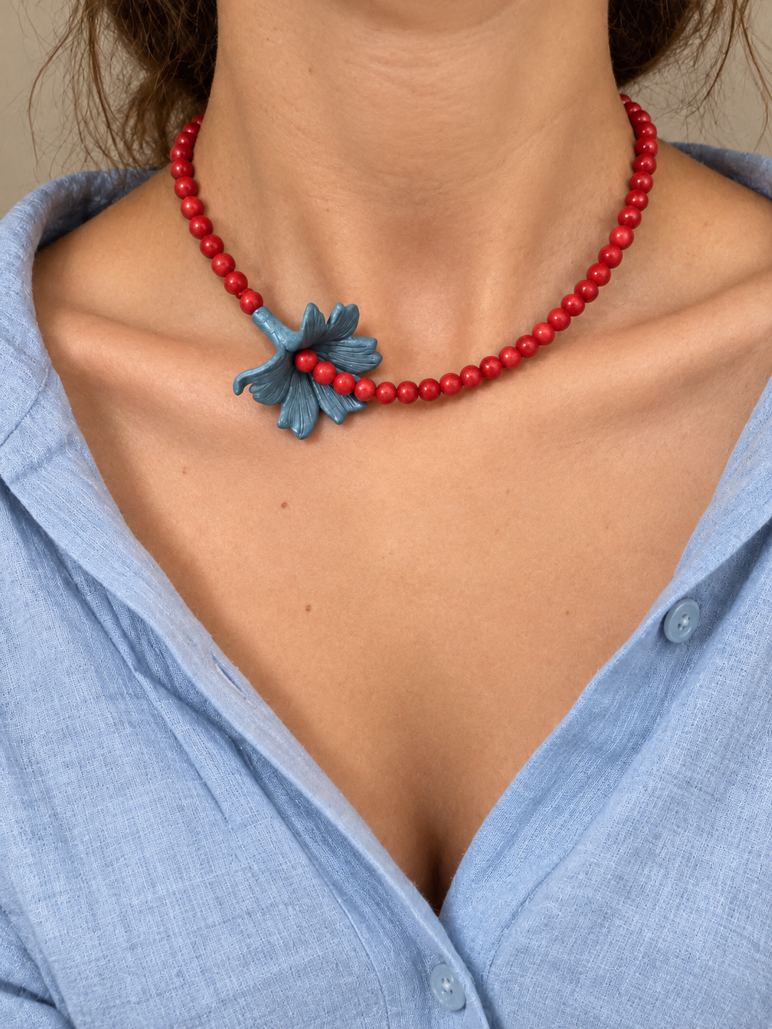 Hıbıscus Blue Kolye