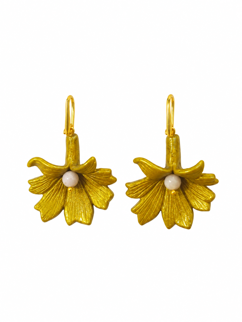 Hıbıskus Gold Küpe