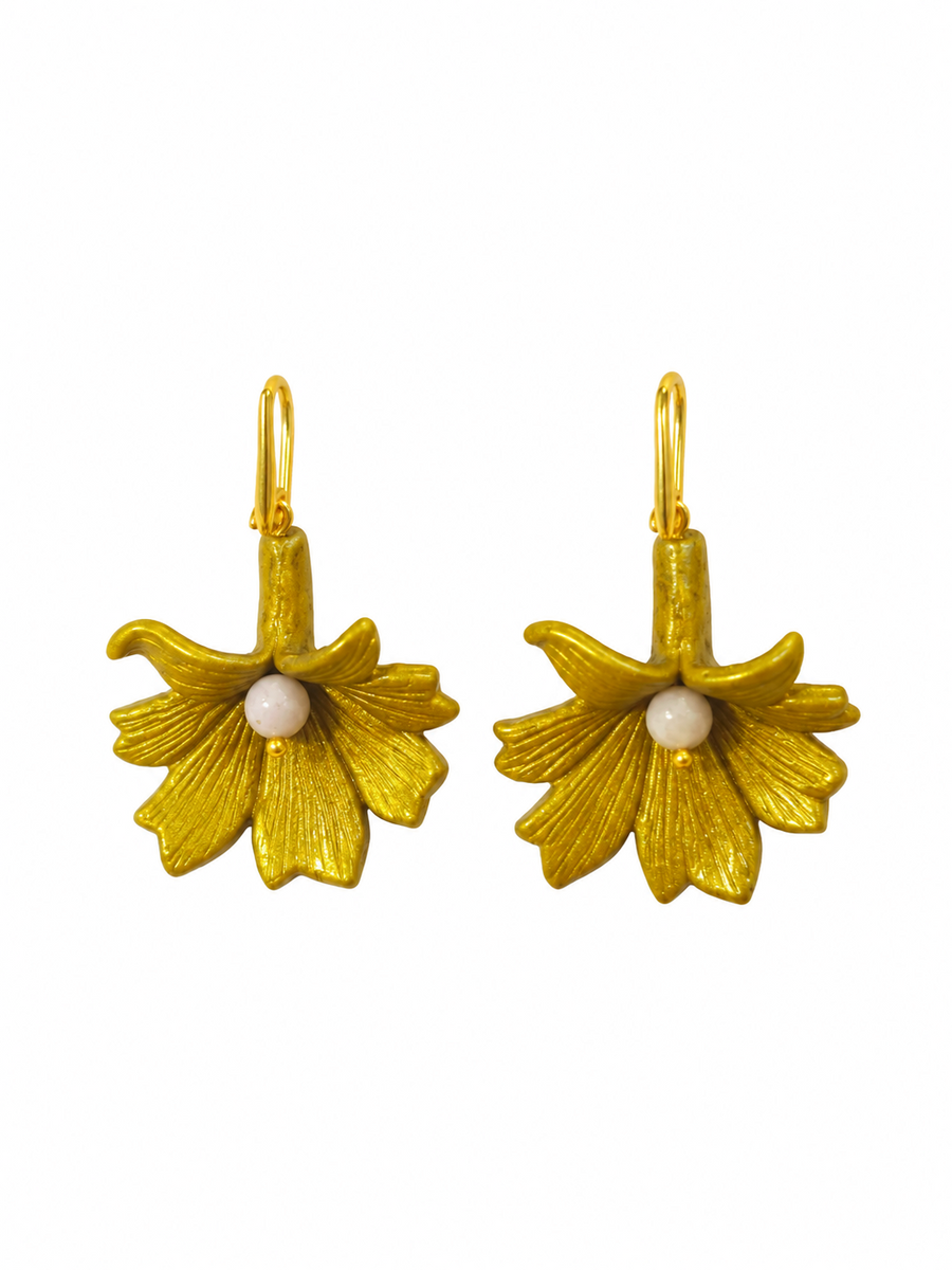 Hıbıskus Gold Küpe
