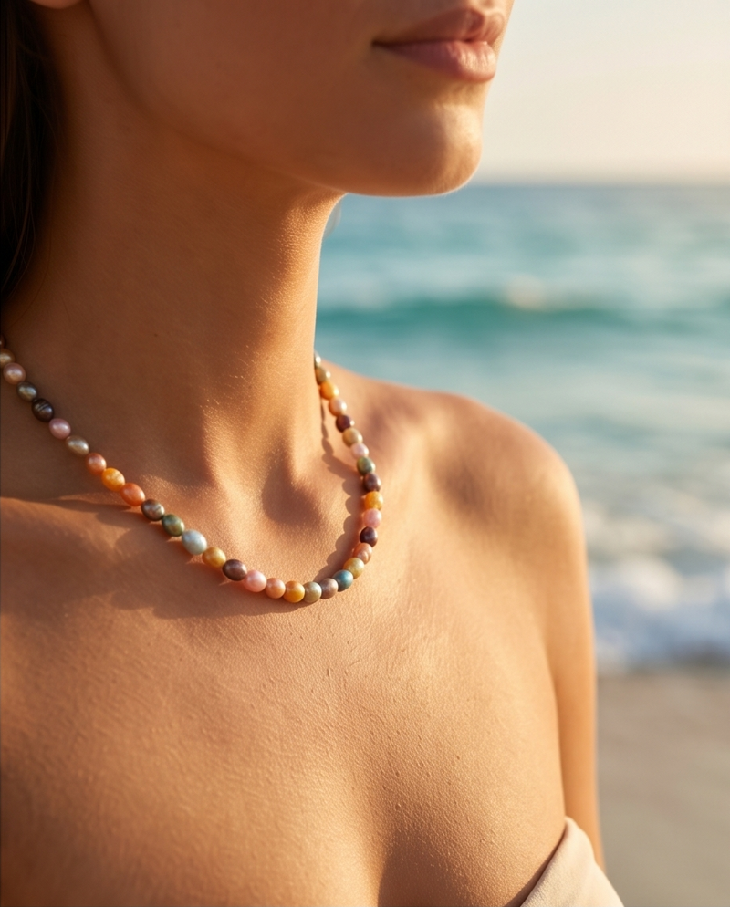 Risus Color Pearl Kolye & Bileklik Set