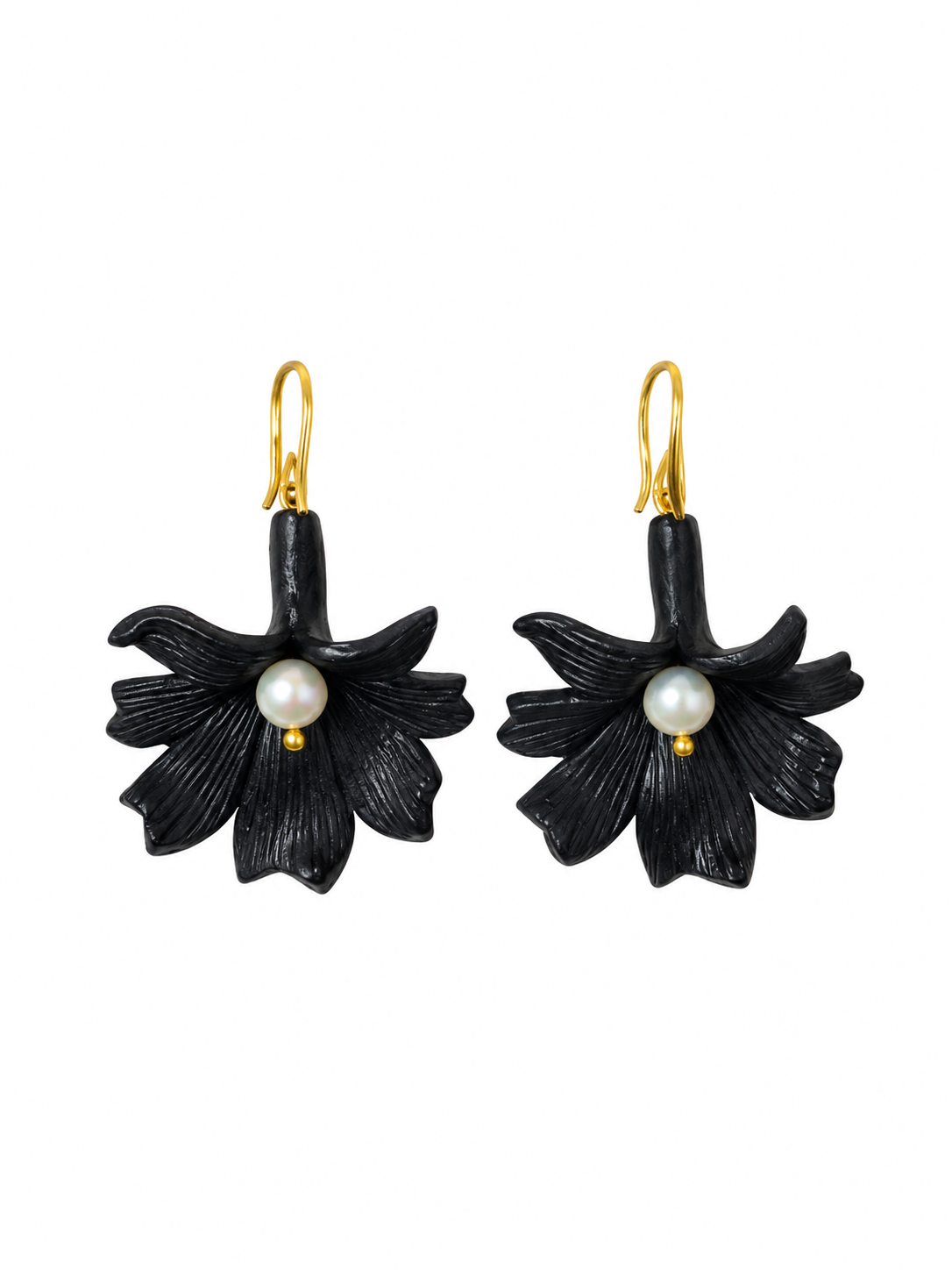 Hıbıscus Black Küpe