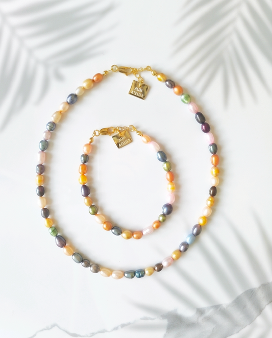 Risus Color Pearl Kolye & Bileklik Set